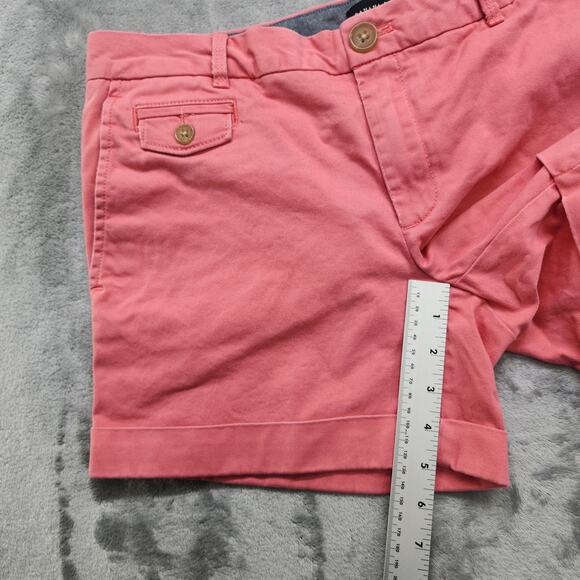 Banana Republic Shorts Womens 6 Pink Sun Blaze We Roll Up Chino Cuffed Preppy - Picture 12 of 14